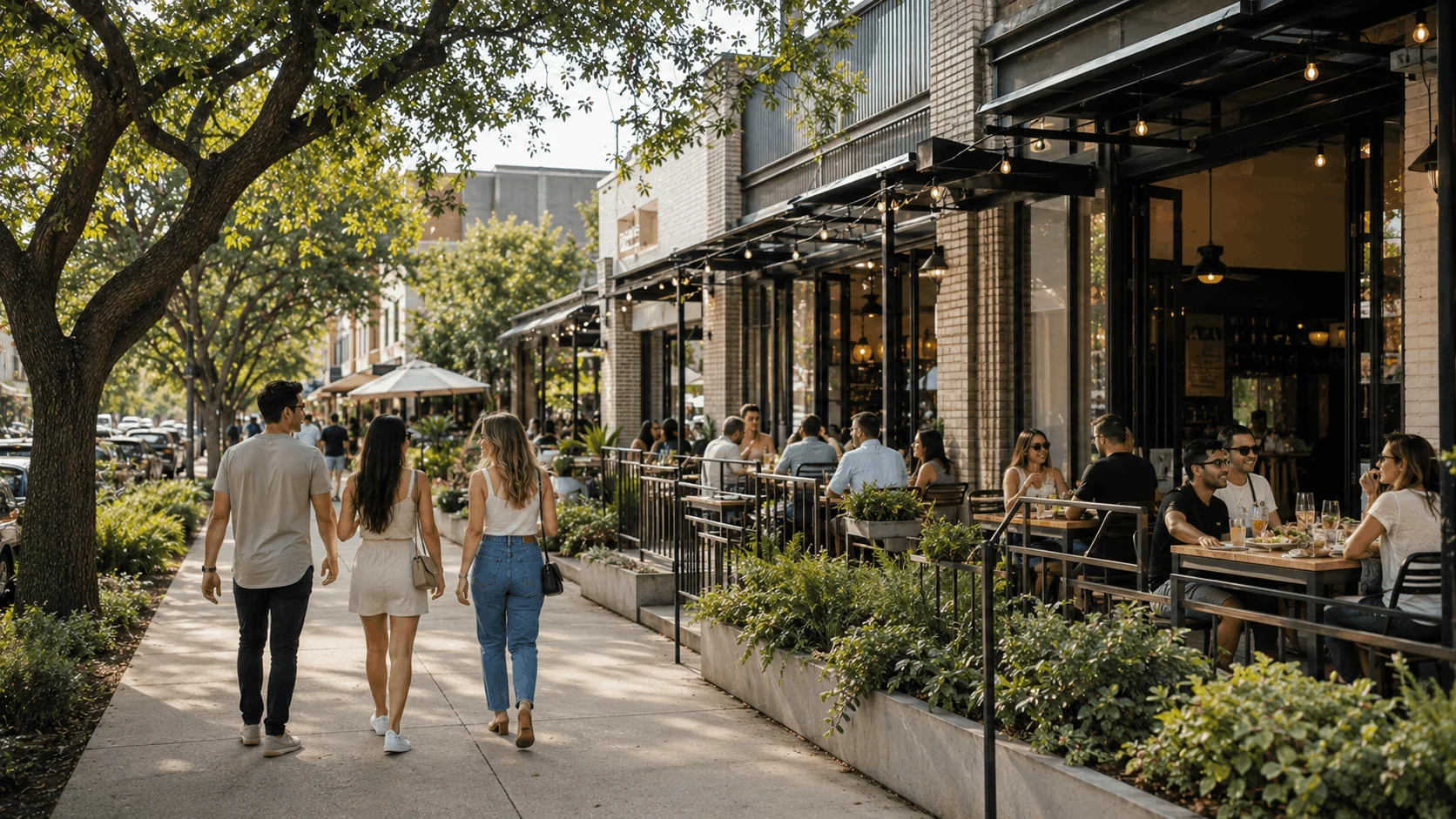 Outdoor dining at restaurants in Southtown San Antonio
